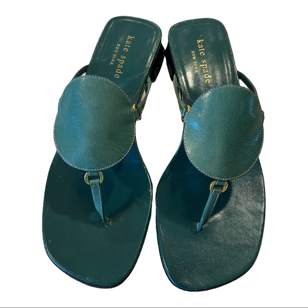 Kate Spade Fresh Green Stoked Disc Thong Slip On Open Toe Sandals Size 6B